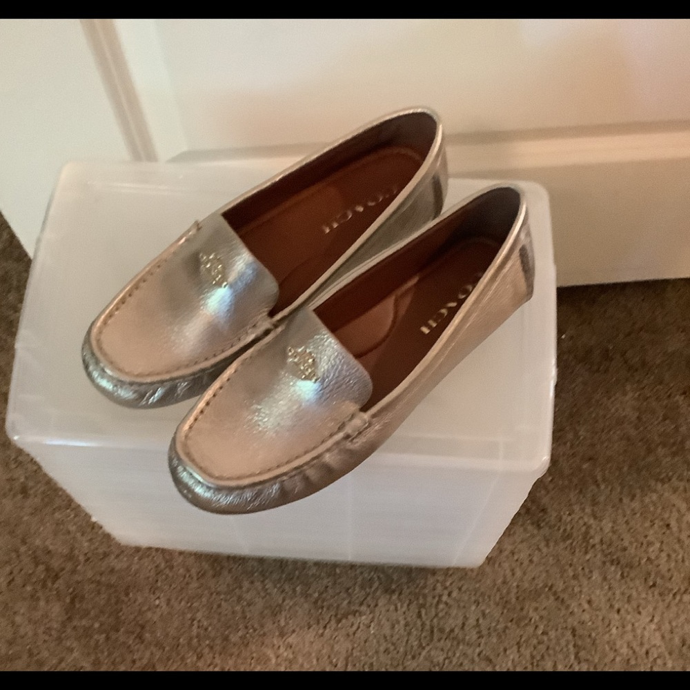 Coach gold color loafers